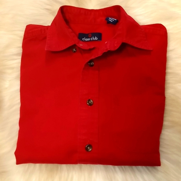 Class Club Red Button Down Shirt - Picture 8 of 8